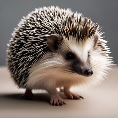 Obraz premium A fashionable hedgehog wearing a designer dress and stiletto heels, striking a pose1