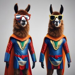 A llama in a superhero costume, ready to save the day3