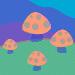landscape with mushroom