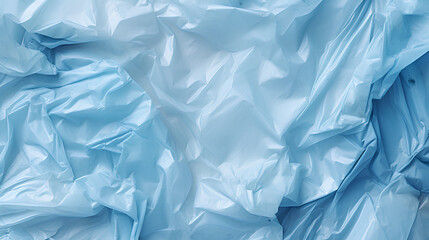 Wrinkled blue plastic texture. Concept of sustainability. Background.