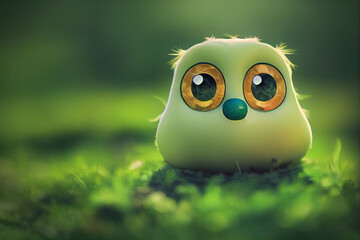 Happy cute green pea smiling