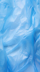 Wrinkled blue plastic texture. Concept of sustainability. Background.