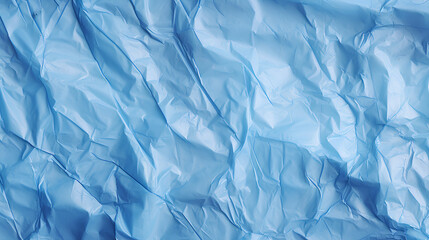 Obraz premium Wrinkled blue plastic texture. Concept of sustainability. Background.