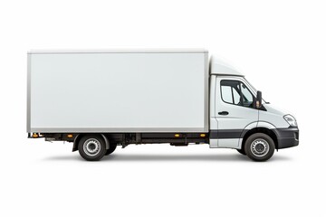 white cargo van for transporting cargo on a white background. Generative AI