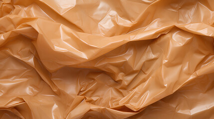 Wrinkled brown plastic texture. Concept of sustainability. Background.