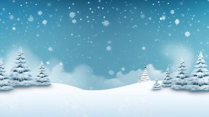 Fototapeta na wymiar christmas trees with snow, snowy winter wallpaper