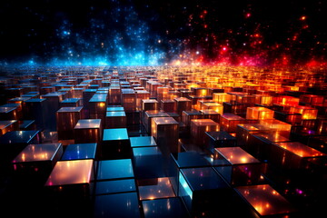 Fototapeta premium Cube, Simple and explains the Kaleidoscopic of mathematical concept
