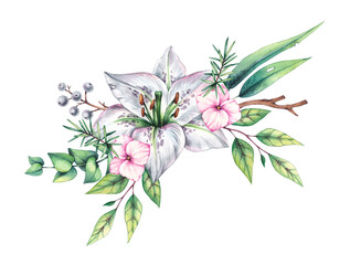 Compositions with flowers for cards, invitations, patterns