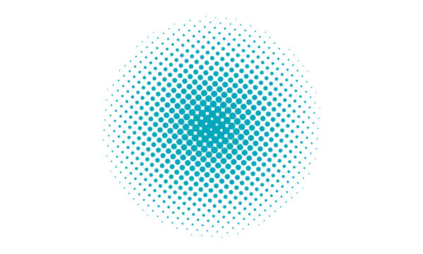 Circular Transparent Blue Vector Color Halftone Dots Pattern