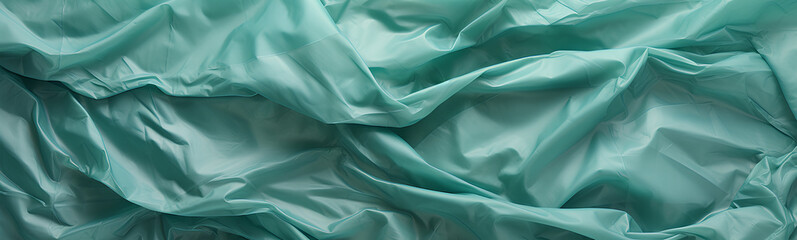 Obraz premium Wrinkled green plastic texture. Concept of sustainability. Background.