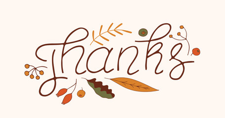 Thanksgiving Day poster for the holiday. Background for postcard, autumn icon. Autumn. Place for text. Vector illustration