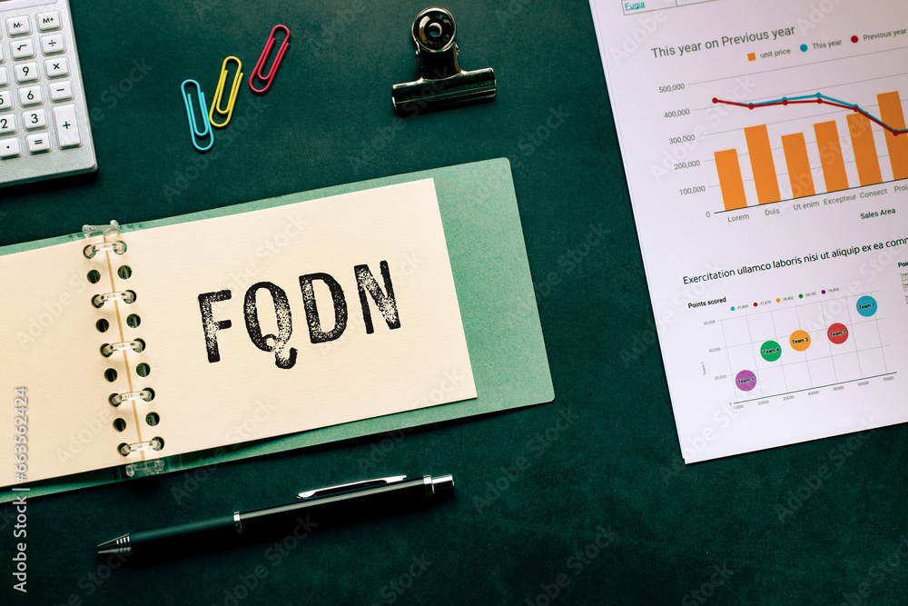 Poster there is notebook with the word fqdn. it is an abbreviation for fully qualified domain name as eye-c