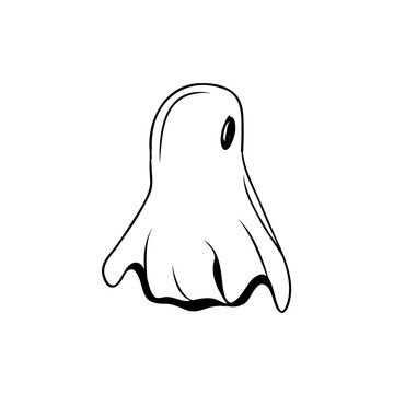 halloween ghost isolated on white