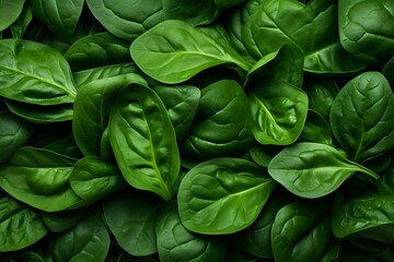 Fototapeta na wymiar Vibrant green spinach leaves on a pure backdrop. Generative AI