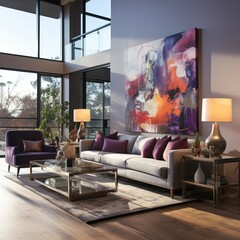Contemporary, fashionable living room interior design