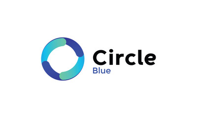Minimalist innovation idea branding logo blue circle rotation infinity business corporate symbol logo round design