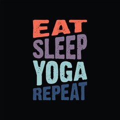 Eat Sleep Yoga Repeat t shirt. Funny yoga t-shirt design.