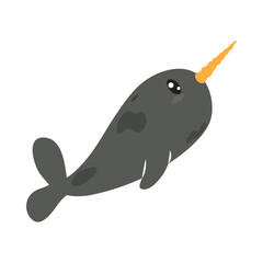 narwhal whale illustration © Stockgiu