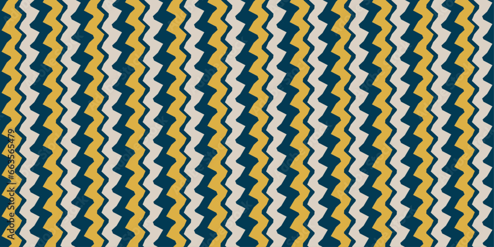 Aufkleber Columns of zigzags. Vector pattern of simple zigzag lines.