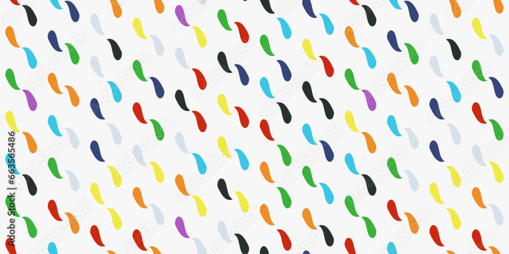 Poster Wallpaper made of colored droplets. Vector pattern of droplets symmetrically turned towards each other.