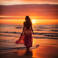 Ragazza al tramonto