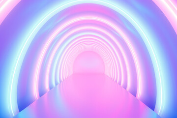 Soft pastel neon tunnel background