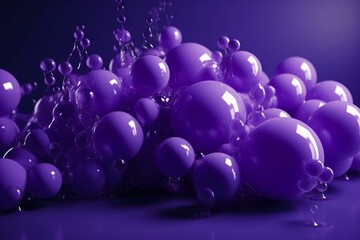 Abstract composition of floating purple objects. Generative AI