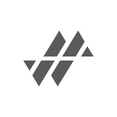 The monogram is the letter M and W. Elegant and outline.