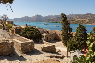 Architectural details and views from around Spinalonga island, Crete, Greece.