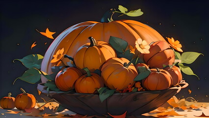 Pumpkins in Autumn season