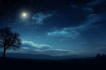 sky at night with moon. Generative AI