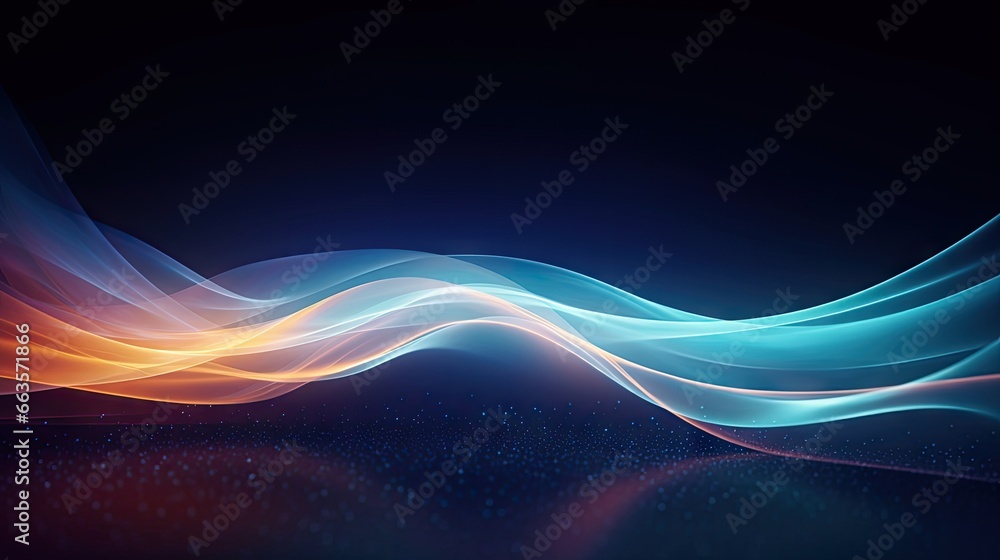 Poster an energetic abstract background with dynamic waves of light and vivid hues.
