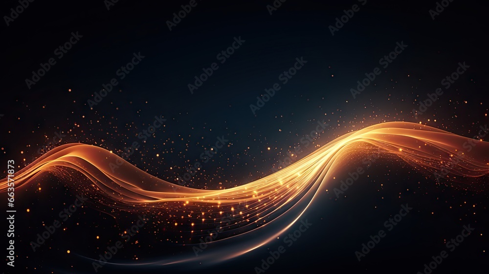 Poster an energetic abstract background with dynamic waves of light and vivid hues.