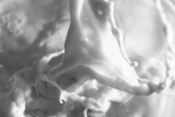 High angle of milk splashing 