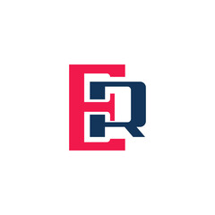 The monogram is the letter E and R. Elegant and outline.