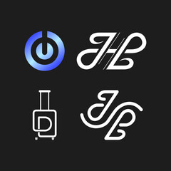 The monogram is the letter U power J-H-L J-SB and P. Elegant and outline.