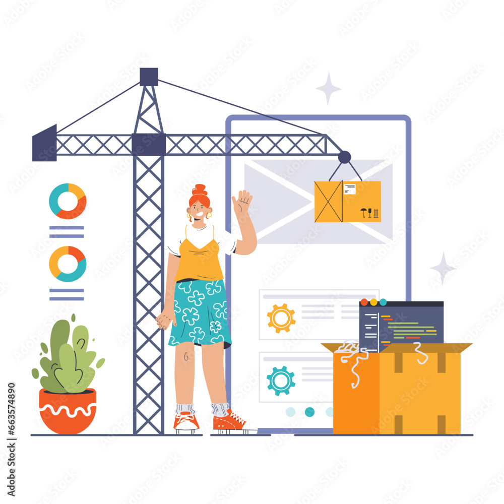 Poster devops. software development methodology. software development