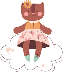 Cat Sitting On Cloud