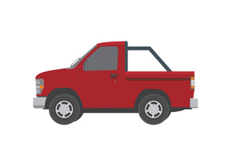 Short pick up car. Simple flat illustration.
