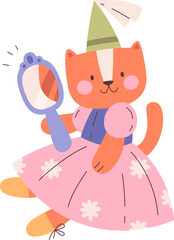 Princess Cat With Mirror