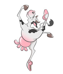 Dancing Cow Ballerina on a transparent background