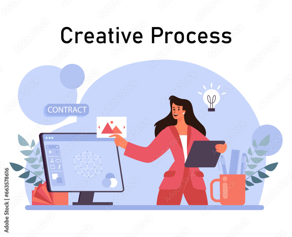 Poster media. character producing content in mass media. data visualization