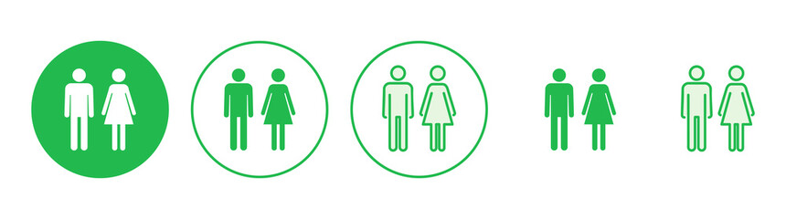 Man and woman icon set. male and female symbol