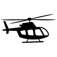 Helicopter Icon Illustration in Trendy Flat Isolated on White Background.