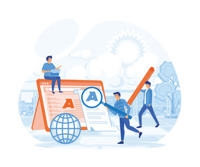 Concept Blogging, education, creative writing, content management for web page, banner, presentation, social media, documents, cards, posters. flat vector modern illustration