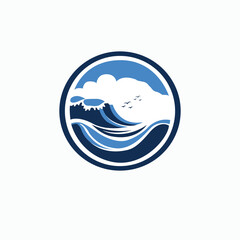 This is ocean illustration logo vector