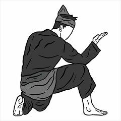 illustration of pencak silat action pose 