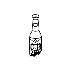 vector illustration of broken bottle doodle