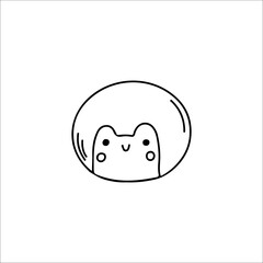 vector illustration of cute character with bubbles