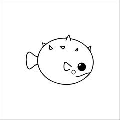 vector illustration of cute bubble fish character